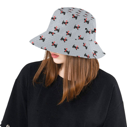 Scottish Christmas Themed Terriers Print Design LKS3018 Unisex Bucket Hat