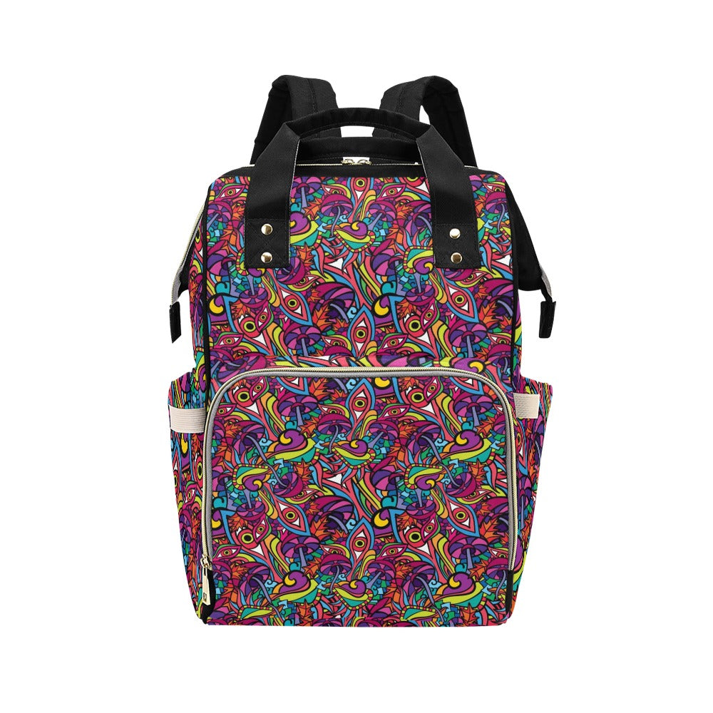 Trippy Print Design LKS302 Diaper Bag Backpack