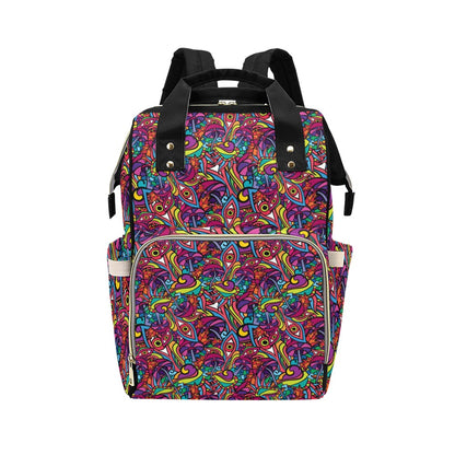 Trippy Print Design LKS302 Diaper Bag Backpack