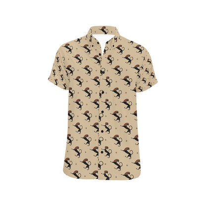 Ancient Greek Print Design LKS3011 Men Short Sleeve Button Up Shirt