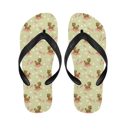 Yorkshire Cute Terriers Print Design LKS301 Flip Flops