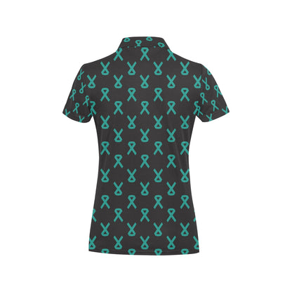 Ovarian cancer Pattern Print Design A01 Women's Polo Shirt