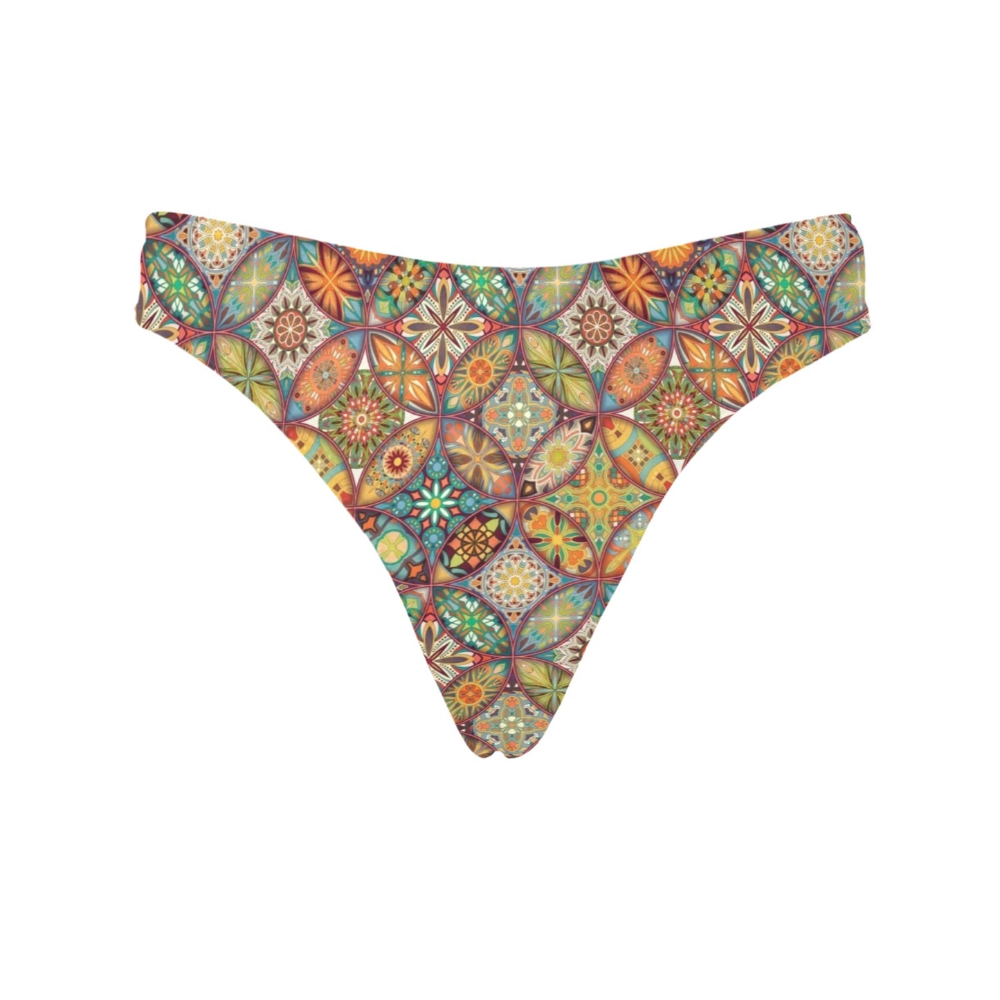Mandala Flower Themed Design Print Women's Thongs