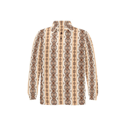 Native Classic Pattern Print Long Sleeve Polo Shirt For Men's