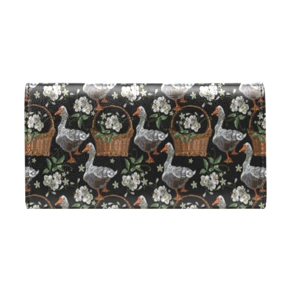 Goose Print Design LKS406 Women's Trifold Wallet