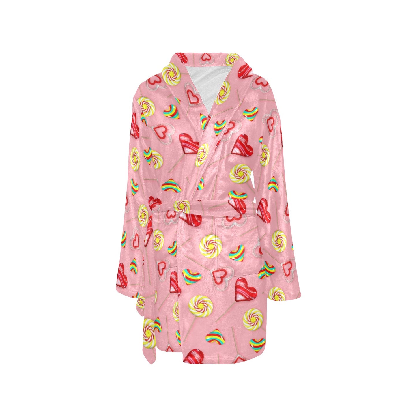 Lollipop Pattern Print Design LL05 Women's Fleece Robe