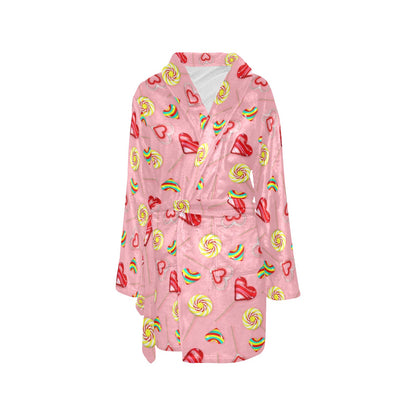 Lollipop Pattern Print Design LL05 Women's Fleece Robe