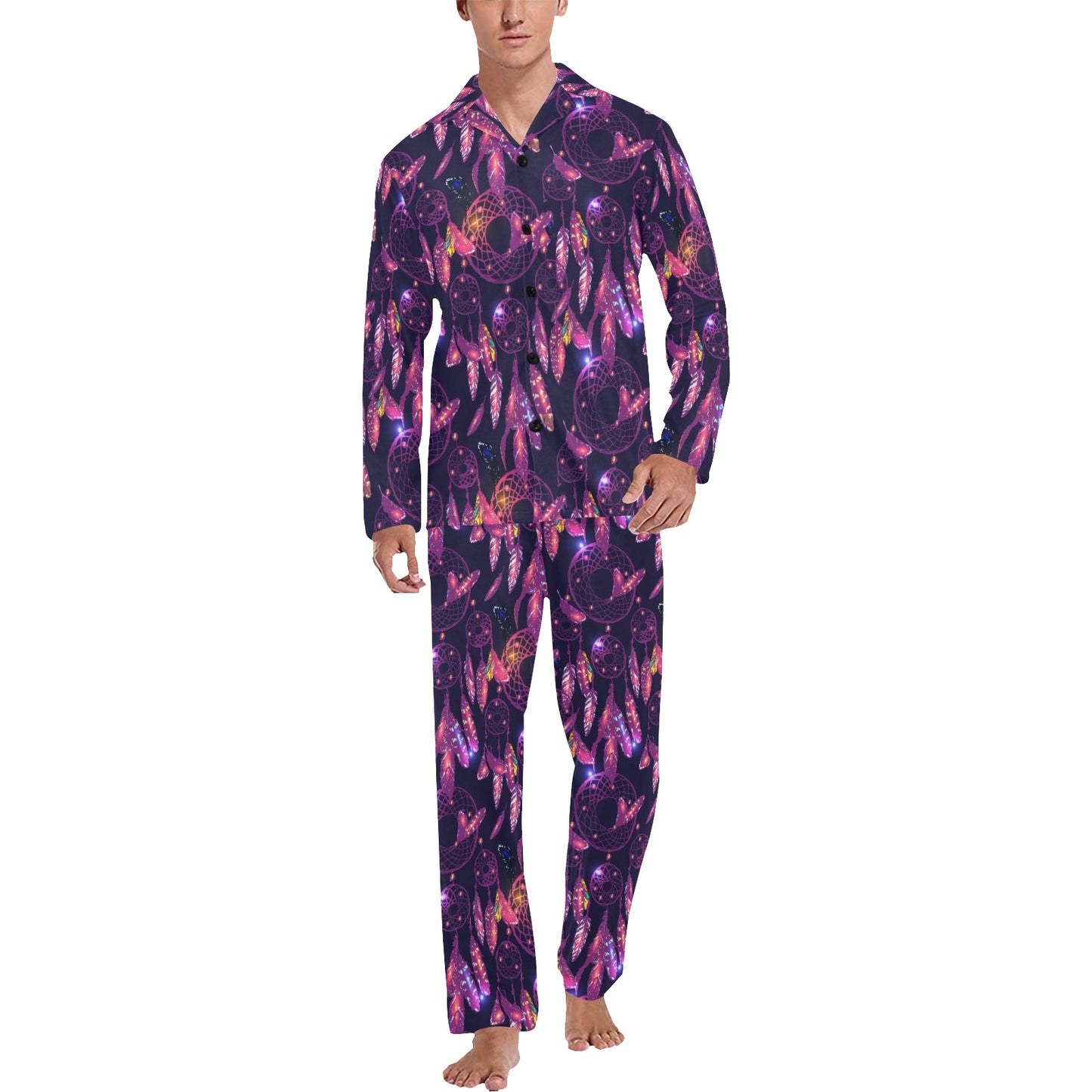 Dream catcher neon Men's Long Pajama Set
