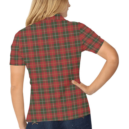 Holiday Tartan Plaid Pattern Women's Polo Shirt