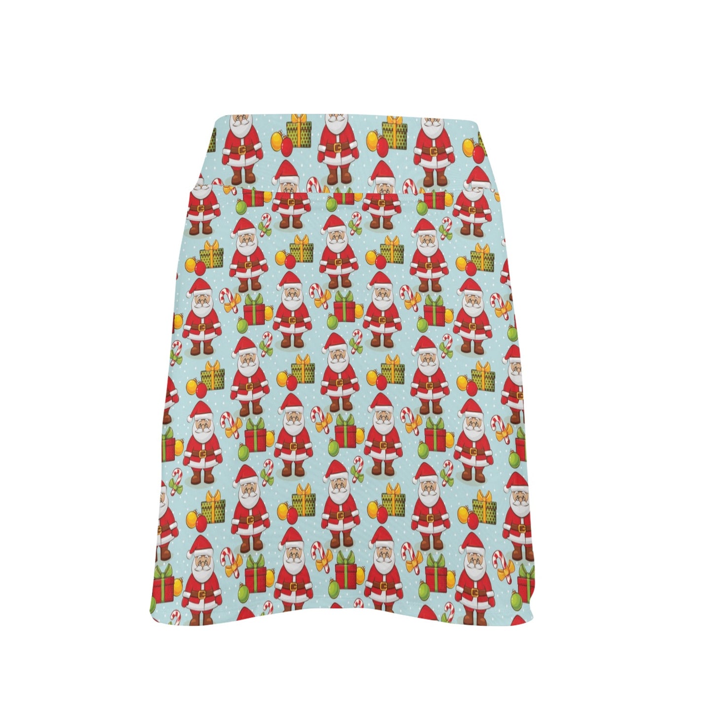 Santa Christmas Themed Print Design LKS303 Women's Golf Skirt with Pocket