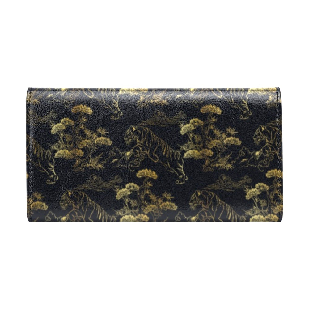 Tiger Japan Style Print Design LKS305 Women's Trifold Wallet