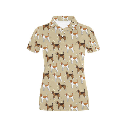 Beagle Pattern Print Design 01 Women's Polo Shirt