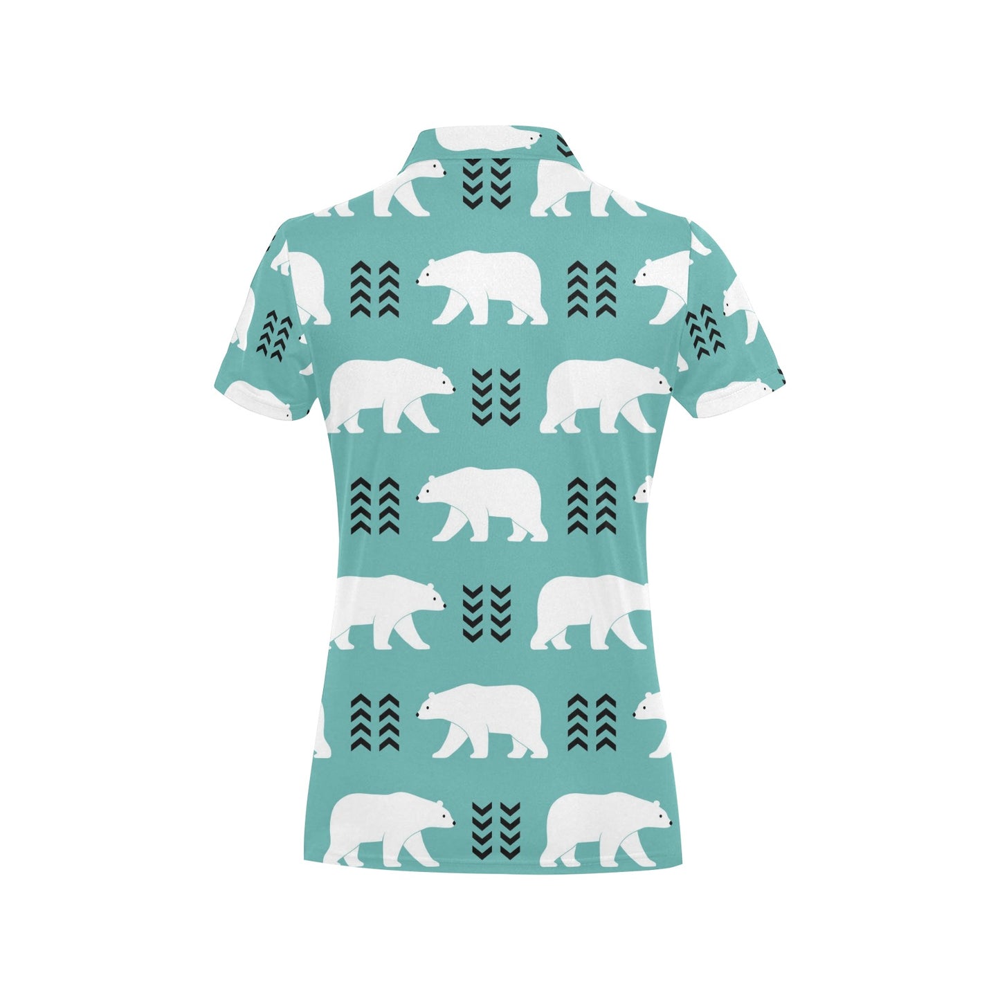 Polar Bear Pattern Print Design A05 Women's Polo Shirt