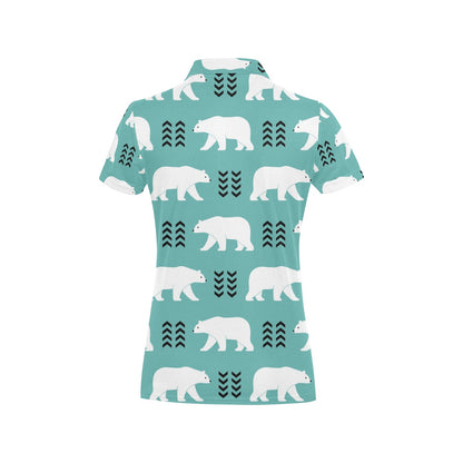 Polar Bear Pattern Print Design A05 Women's Polo Shirt