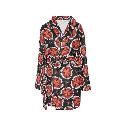 Carnations Pattern Print Design CN03 Women's Fleece Robe