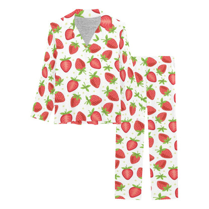 Strawberry Pattern Print Design SB07 Women's Long Pajama Set