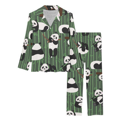 Panda Pattern Print Design A04 Women's Long Pajama Set