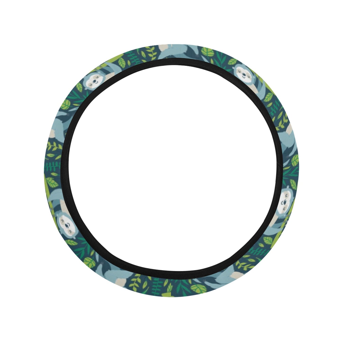 Sloth Print Design LKS304 Steering Wheel Cover with Elastic Edge