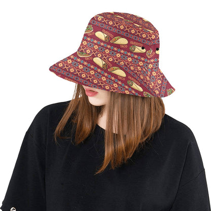 Burrito Taco Print Design LKS302 Unisex Bucket Hat