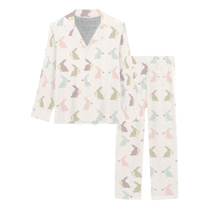 Bunny Pattern Print Design 05 Women's Long Pajama Set