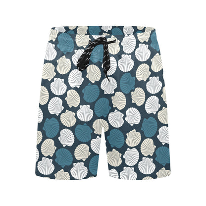 Seashell Print Design LKS3013 Men's Swim Trunks Beach Shorts