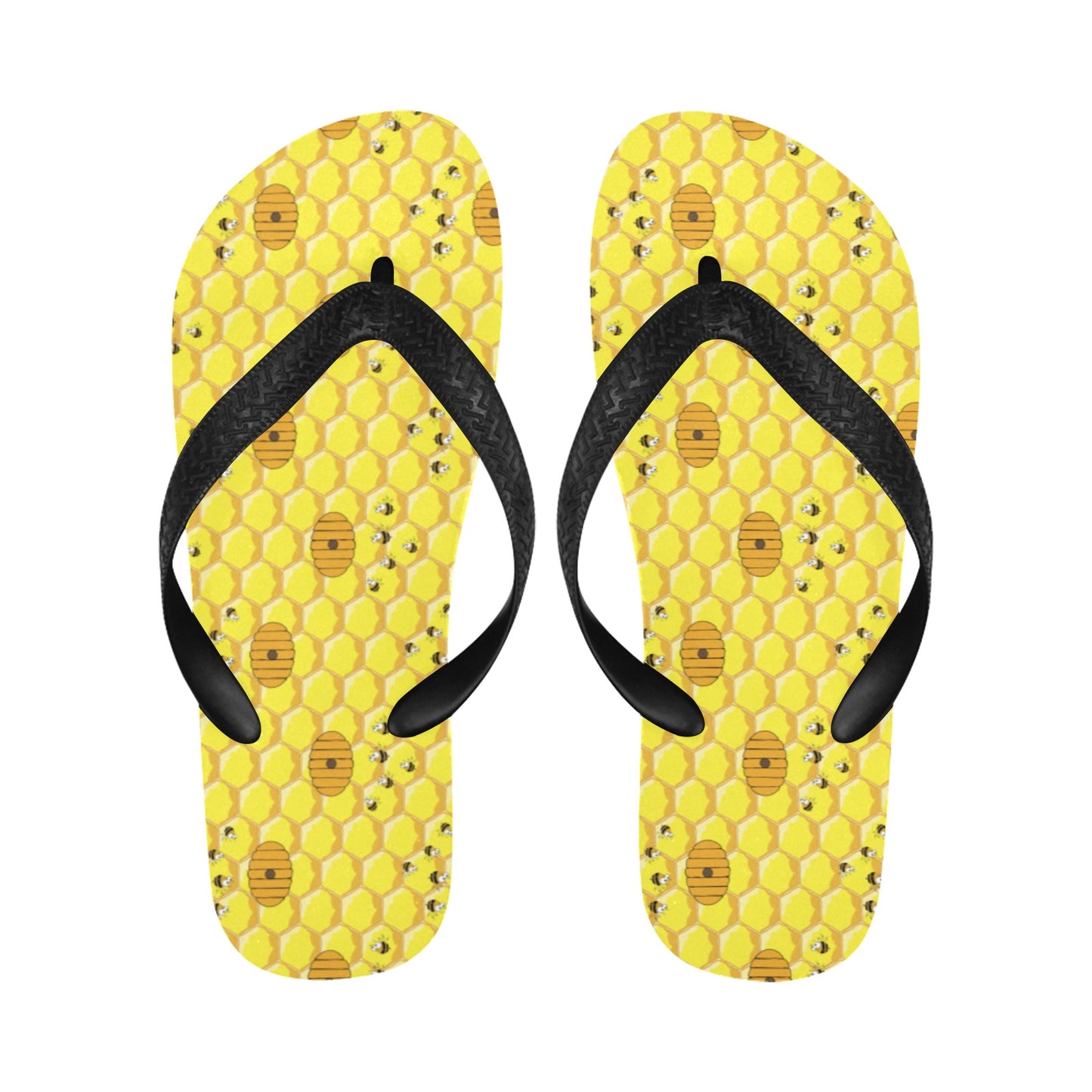 Honey Bee Print Design LKS303 Flip Flops