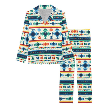 Aztec Pattern Print Design 02 Women's Long Pajama Set