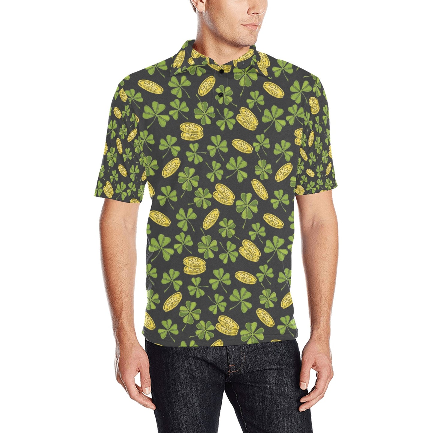 St Patricks Day Print Design LKS305 Men Polo Shirt