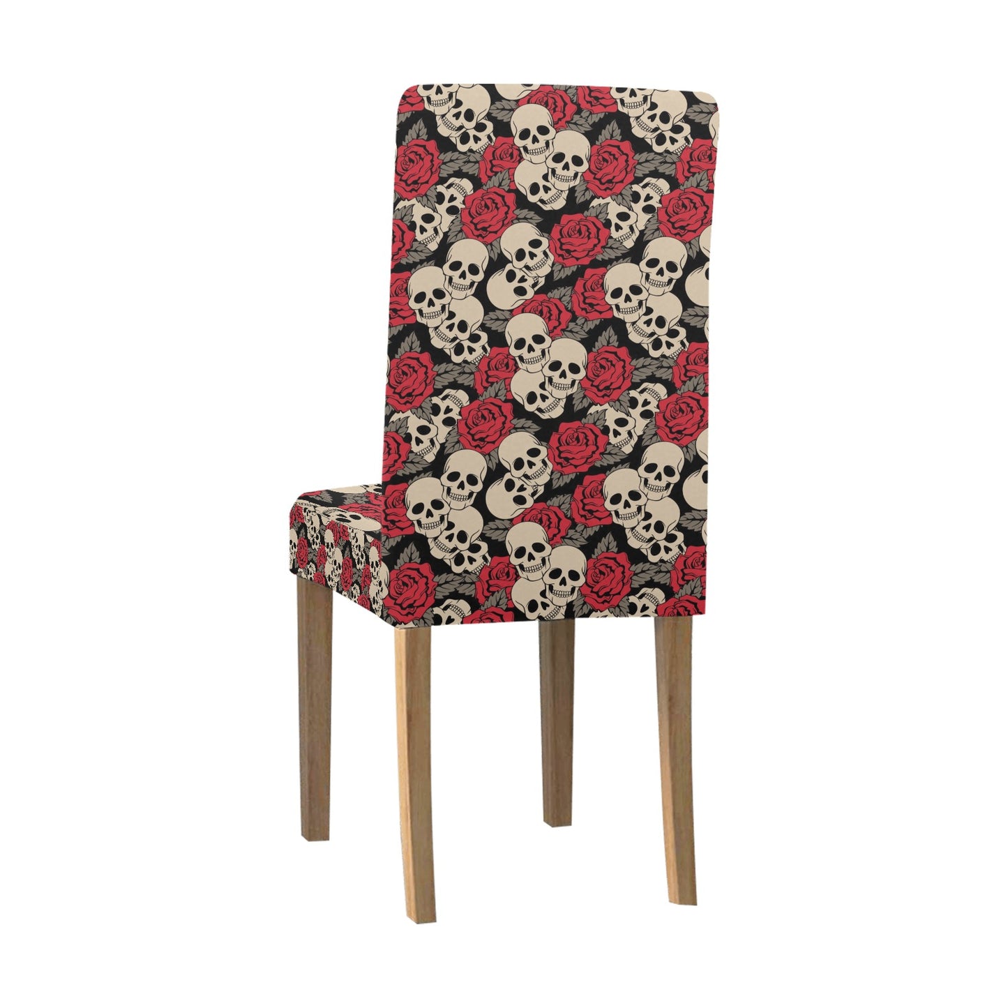 Skull And Roses Print Design LKS301 Dining Chair Slipcover