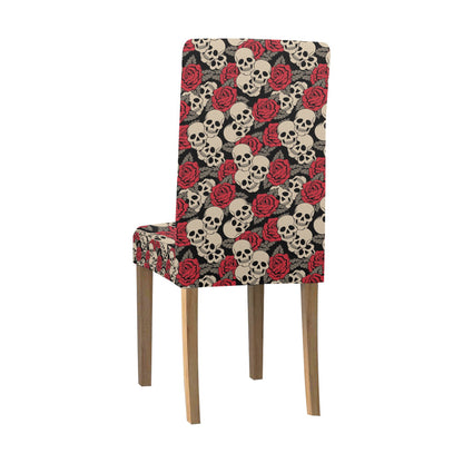 Skull And Roses Print Design LKS301 Dining Chair Slipcover