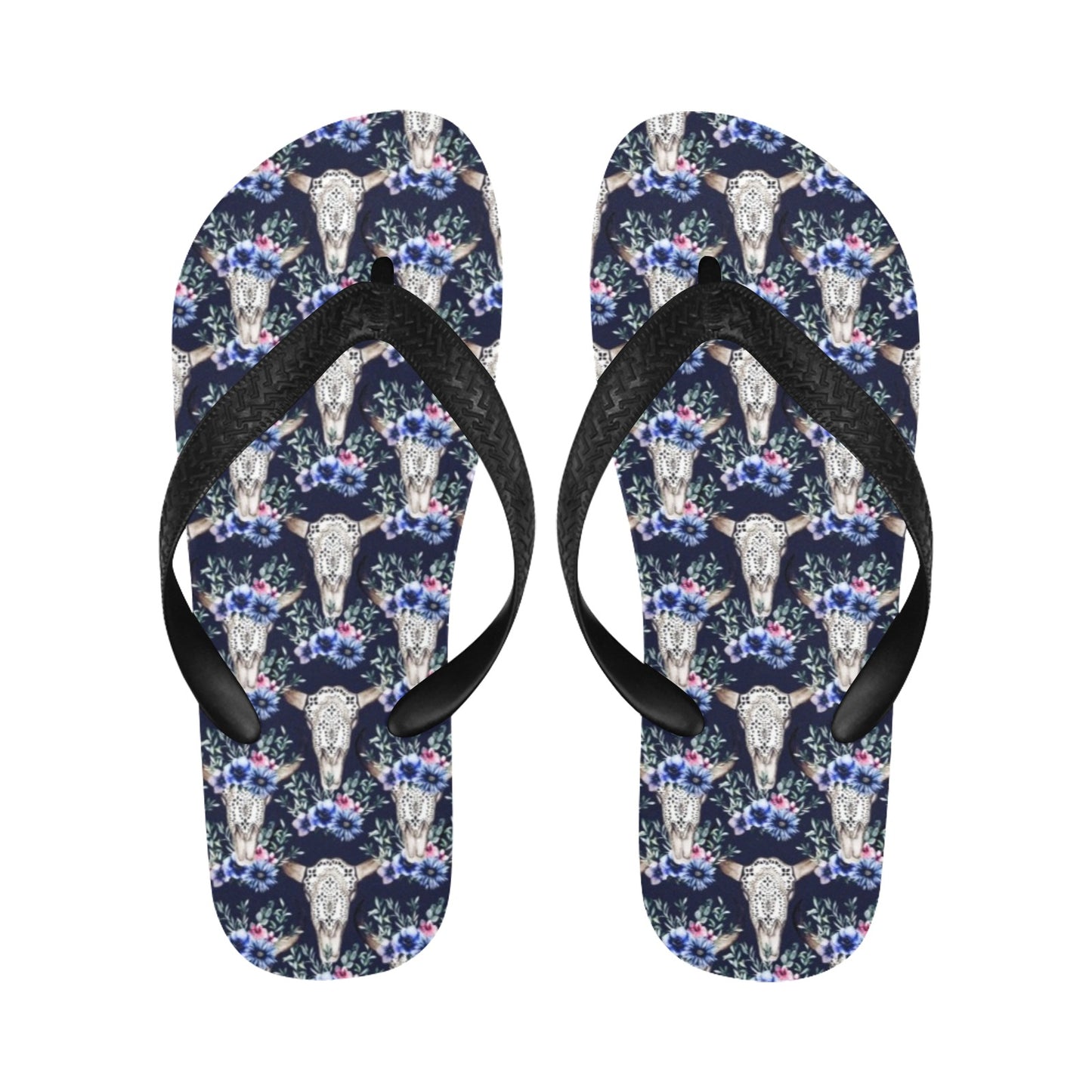Buffalo Head Print Design LKS402 Flip Flops