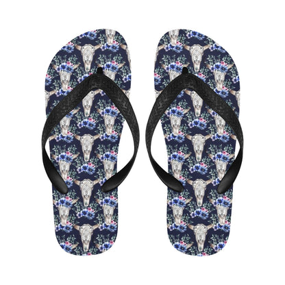 Buffalo Head Print Design LKS402 Flip Flops