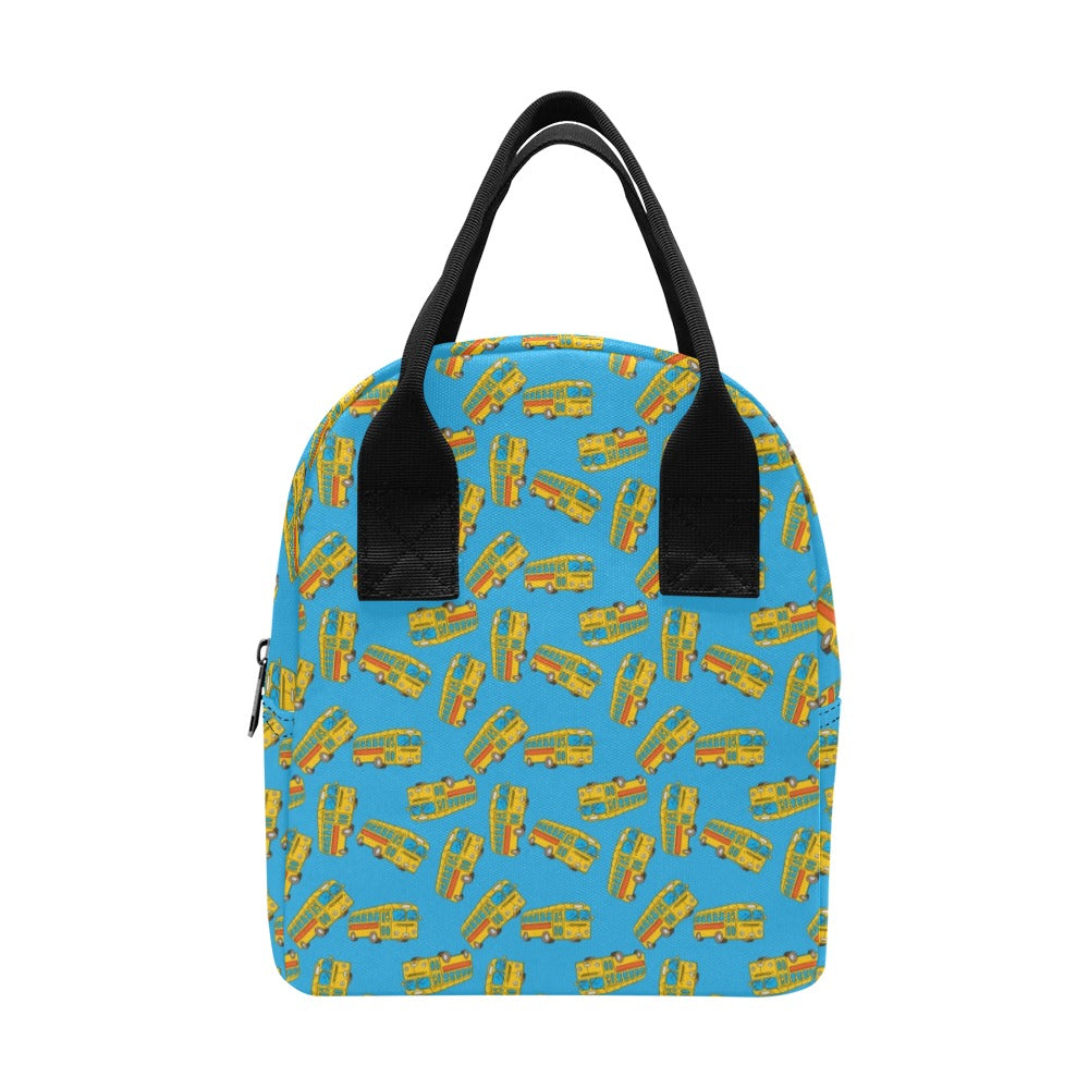 School Bus Print Design LKS302 Insulated Lunch Bag