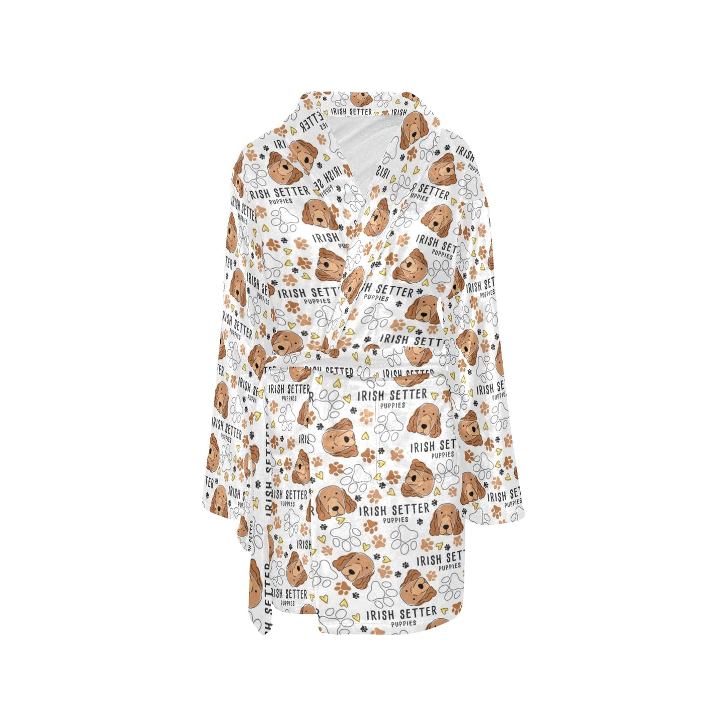 Setters Irish Print Design LKS301 Women's Fleece Robe