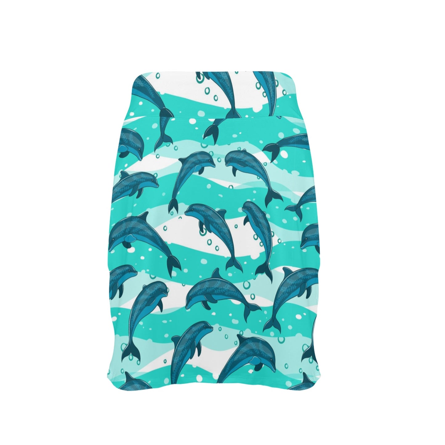 Dolphin Design Print Pattern 17" Golf & Pickleball Skort with Pockets