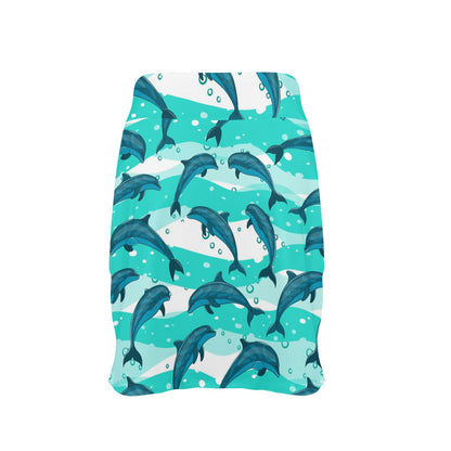 Dolphin Design Print Pattern 17" Golf & Pickleball Skort with Pockets