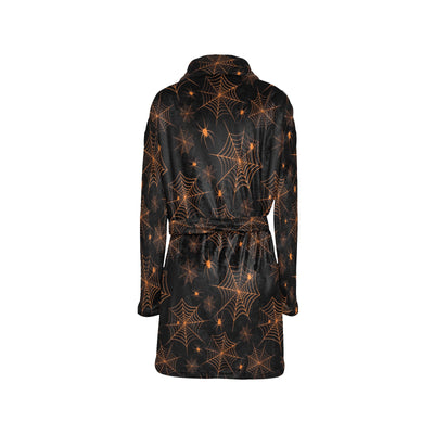 Spider Web Print Design LKS306 Women's Fleece Robe