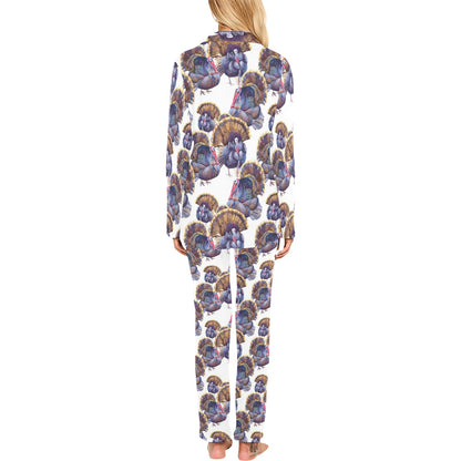 Turkey Pattern Print Design 01 Women's Long Pajama Set