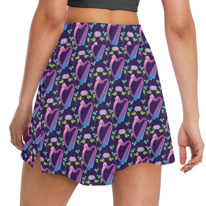 Harp Print Design LKS403 17" Golf & Pickleball Skort with Pockets