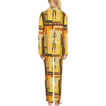 African Girl Design Women's Long Pajama Set