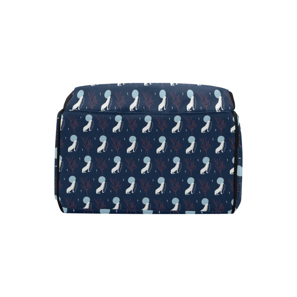 Wolf Moon Print Design LKS304 Diaper Bag Backpack