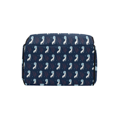 Wolf Moon Print Design LKS304 Diaper Bag Backpack