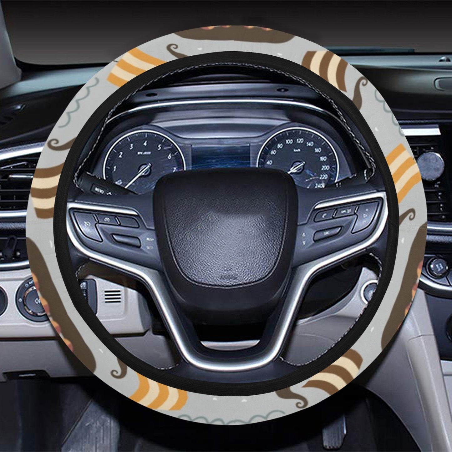 Vikings Print Design LKS308 Steering Wheel Cover with Elastic Edge