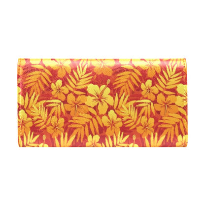 Hibiscus Summer Print Design LKS302 Women's Trifold Wallet