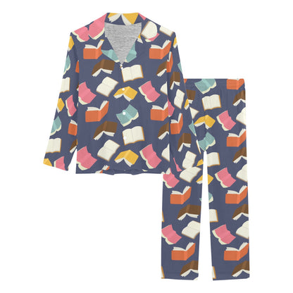 Book Pattern Print Design 01 Women's Long Pajama Set