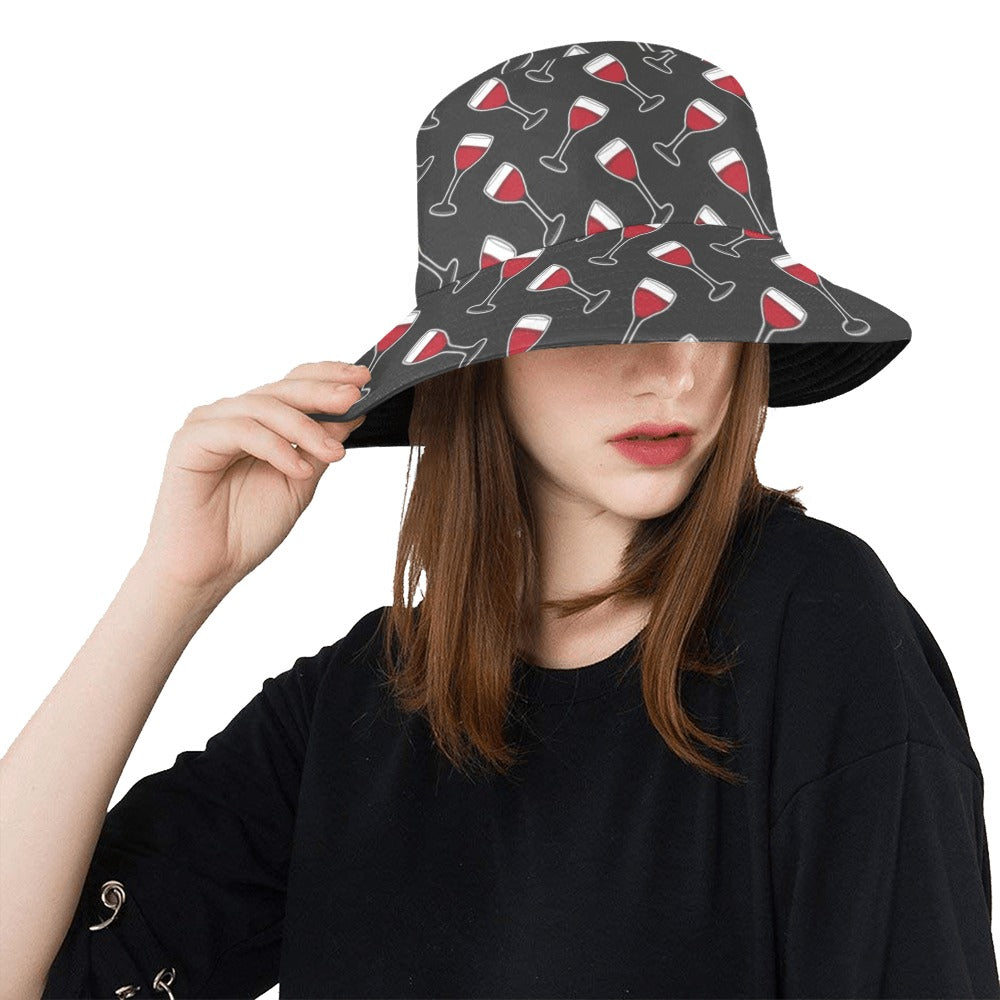 Wine Print Design LKS308 Unisex Bucket Hat