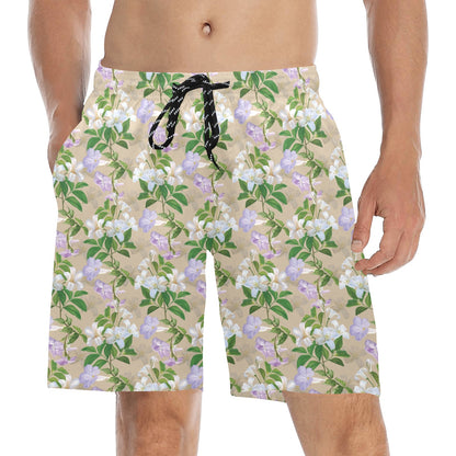 Sampaguita Print Design LKS302 Men's Swim Trunks Beach Shorts