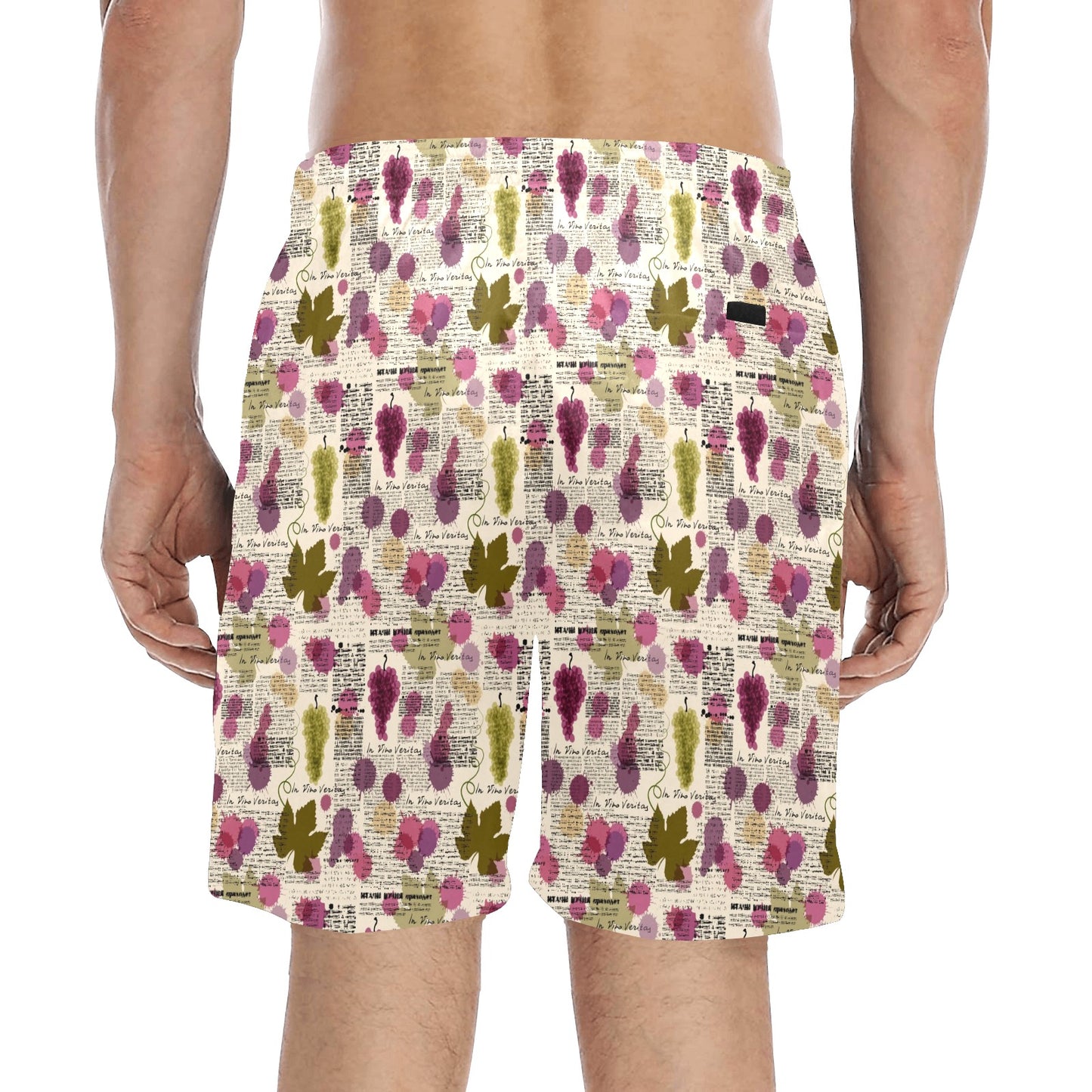 Wine Style Design Print Men's Swim Trunks Beach Shorts