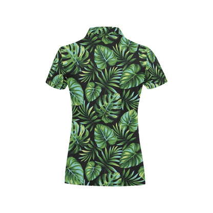 Palm Leaves Pattern Print Design PL013 Women's Polo Shirt