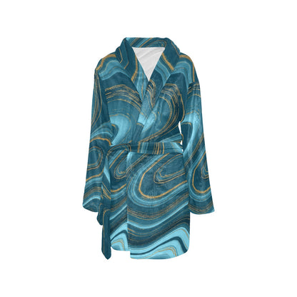 Liquid Pattern Print Design 04 Women's Fleece Robe